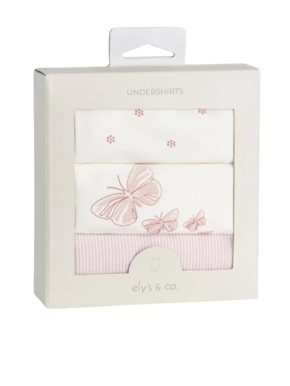 Ely's & Co. Baby Girls Cotton Bodysuits-Undershirts - 3 Pack, Pink Stripes, Flor